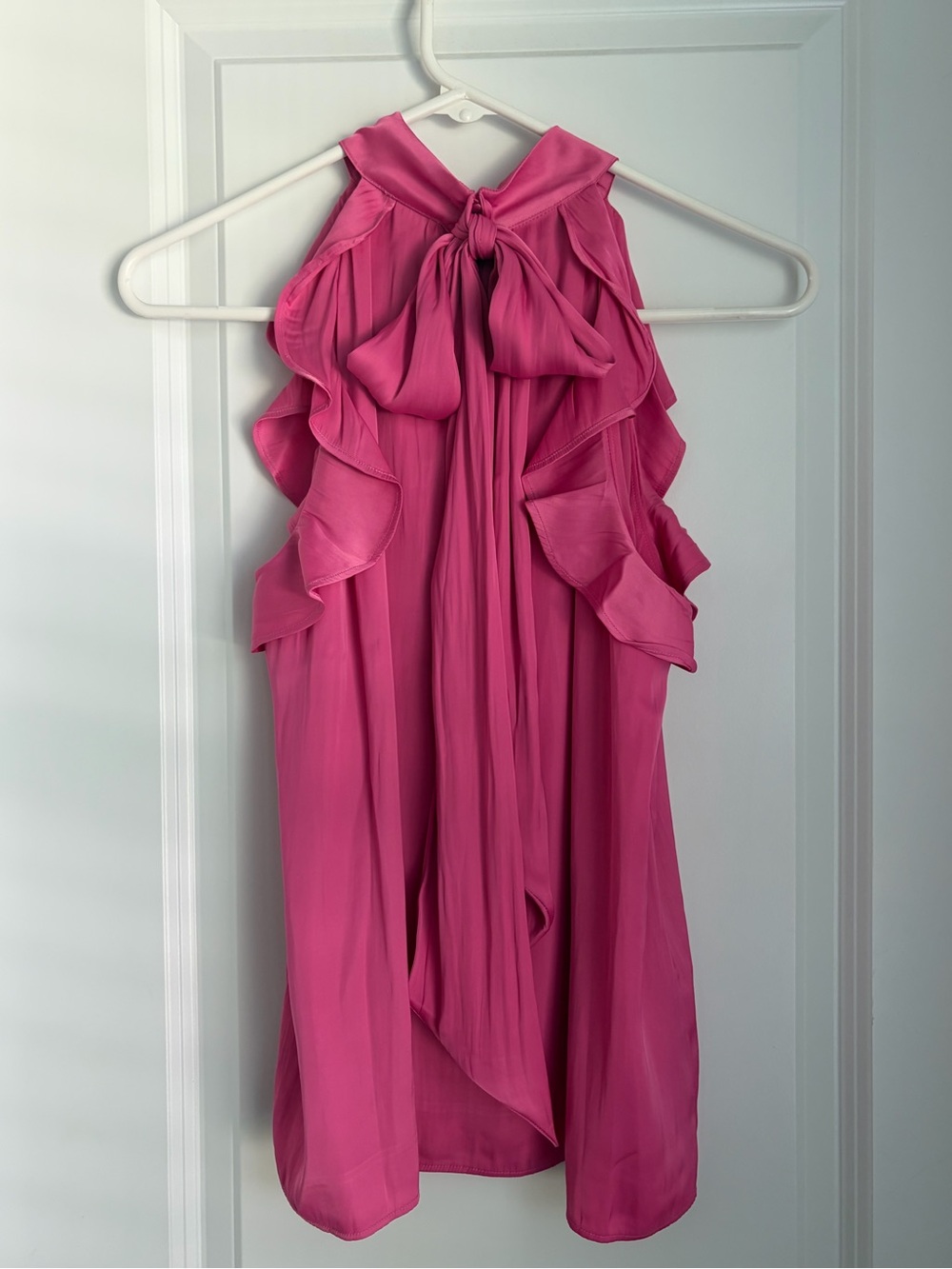 Ann Taylor Ruffle Top Pink - Picture 2 of 3
